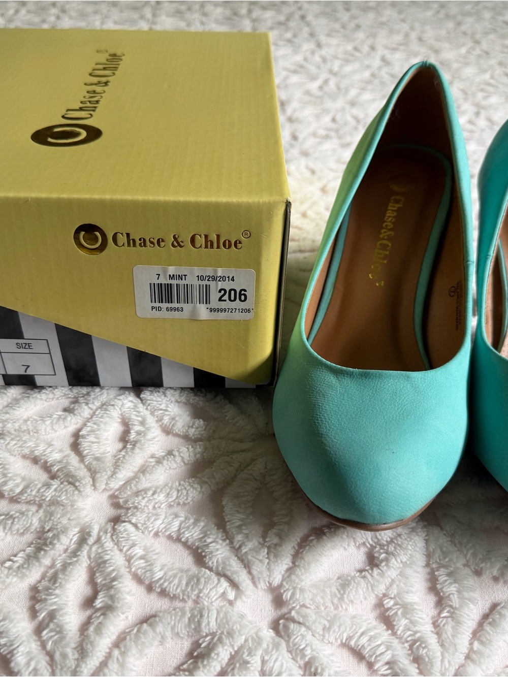 Chase + Chloe Mint Green Blue Women's Classic Heels Retro